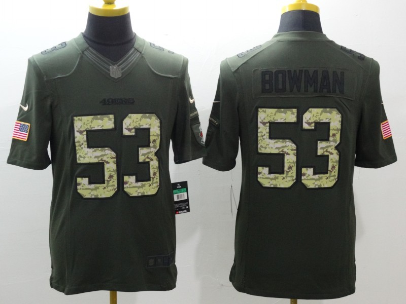 Men's San Francisco 49ers Navoro Bowman #53 Army Green Jersey